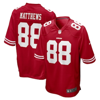 mens nike jordan matthews scarlet san francisco 49ers game j